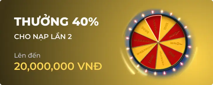 Khuyến mãi Thưởng 40% cho thành viên mới tại vegasslots777ol